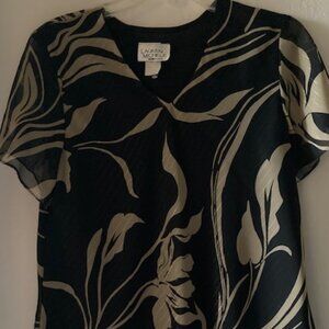 HONOLULU LAUREN MICHELE MADE IN HAWAII ALOHA TOP BLOUSE CALLA LILY SWEET SEXY L